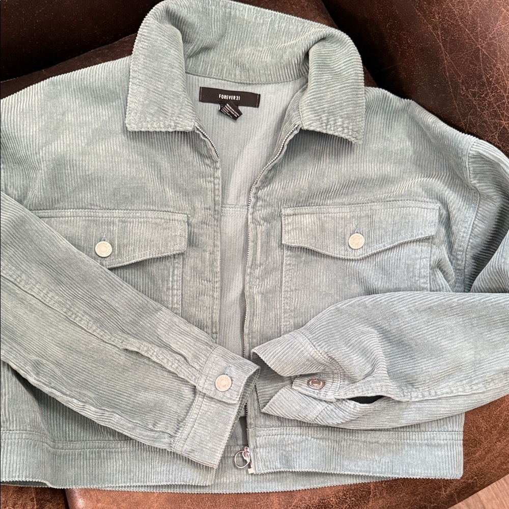 Forever 21 Men's Light Gray Corduroy Jacket